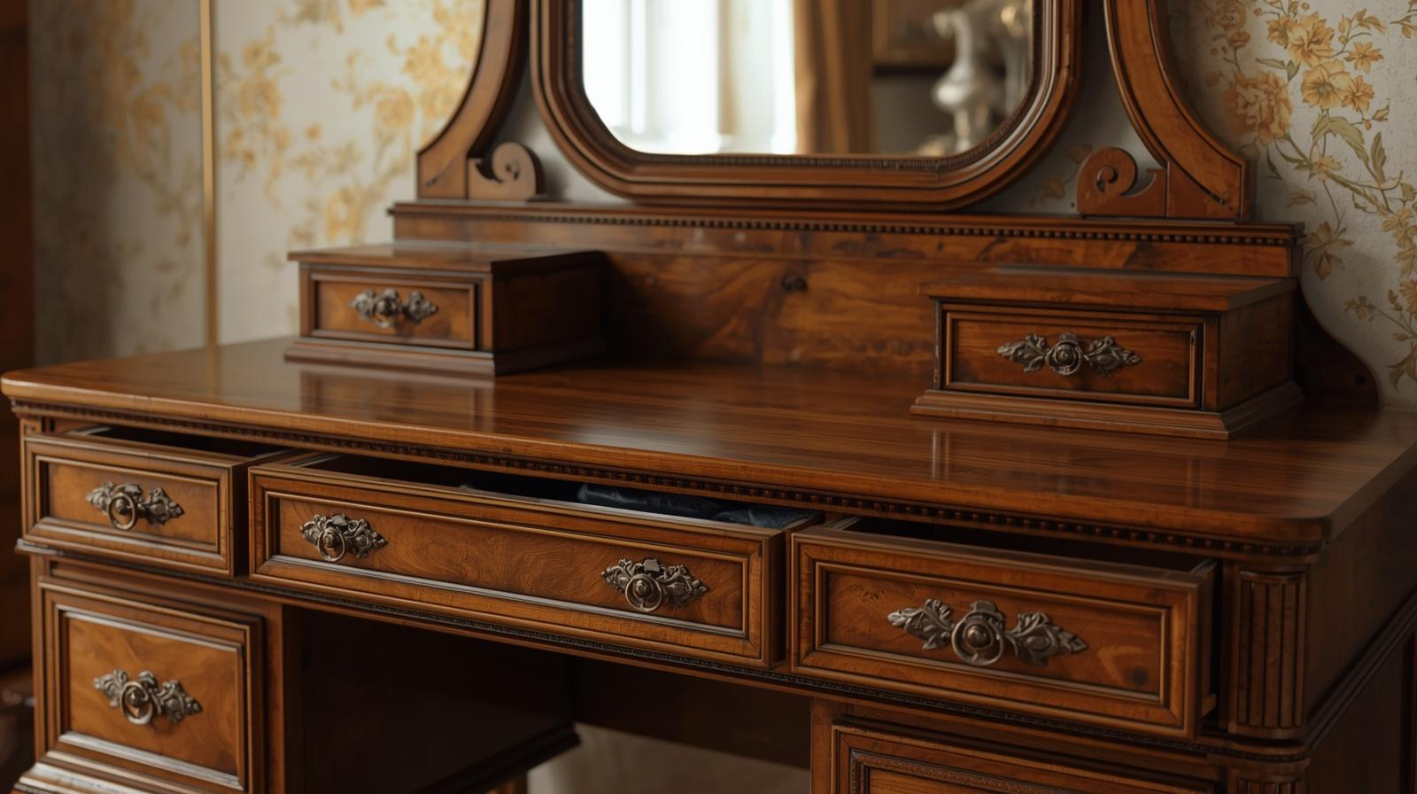 Meja Rias Kamar Selalu Berantakan? Coba Custom Furniture Jakarta dengan Laci Tersembunyi!